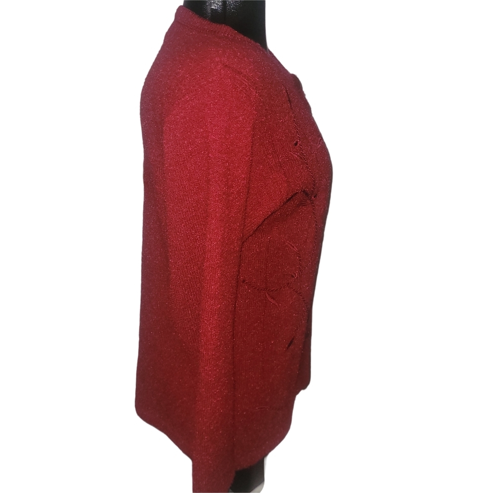 Vintage 90's Button-Front Embroidered Cardigan Sweater S - Picture 5 of 8
